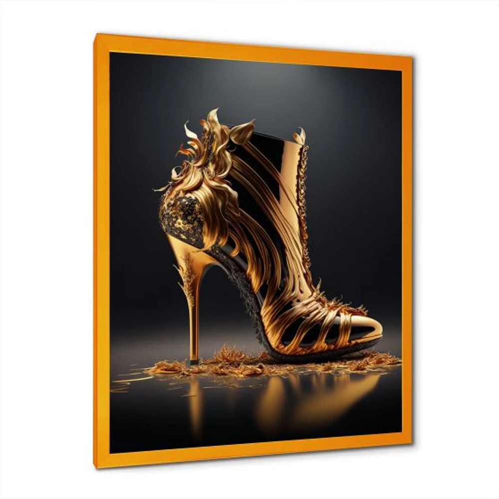 Golden Mechanic High Heel Wall Art