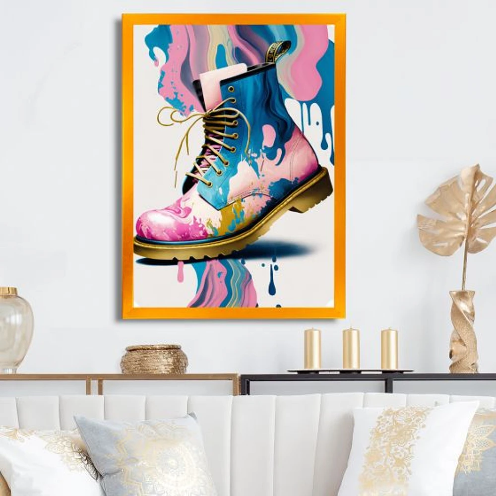 Pink And Art Deco Army Shoes Wall