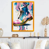 Pink And Art Deco Army Shoes Wall