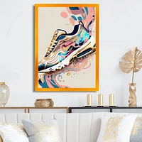 Pink And Blue Art Deco Sport Shoes Wall