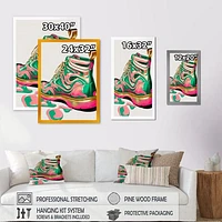 Pink And Green Art Deco Army Shoes Wall