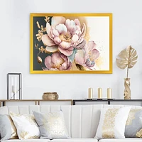 Pink And Gold Orchid Flower Wall Art