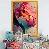 Multicolor Liquid Ink Tulip Flowers I Wall Art