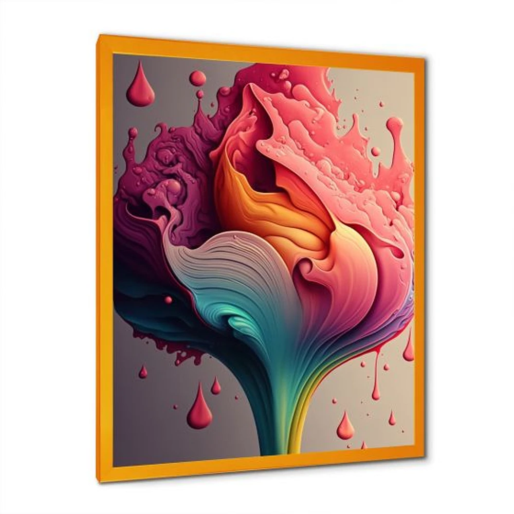 Multicolor Liquid Ink Tulip Flowers I Wall Art