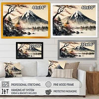 Japanese Landscape Watercolor Wall Art