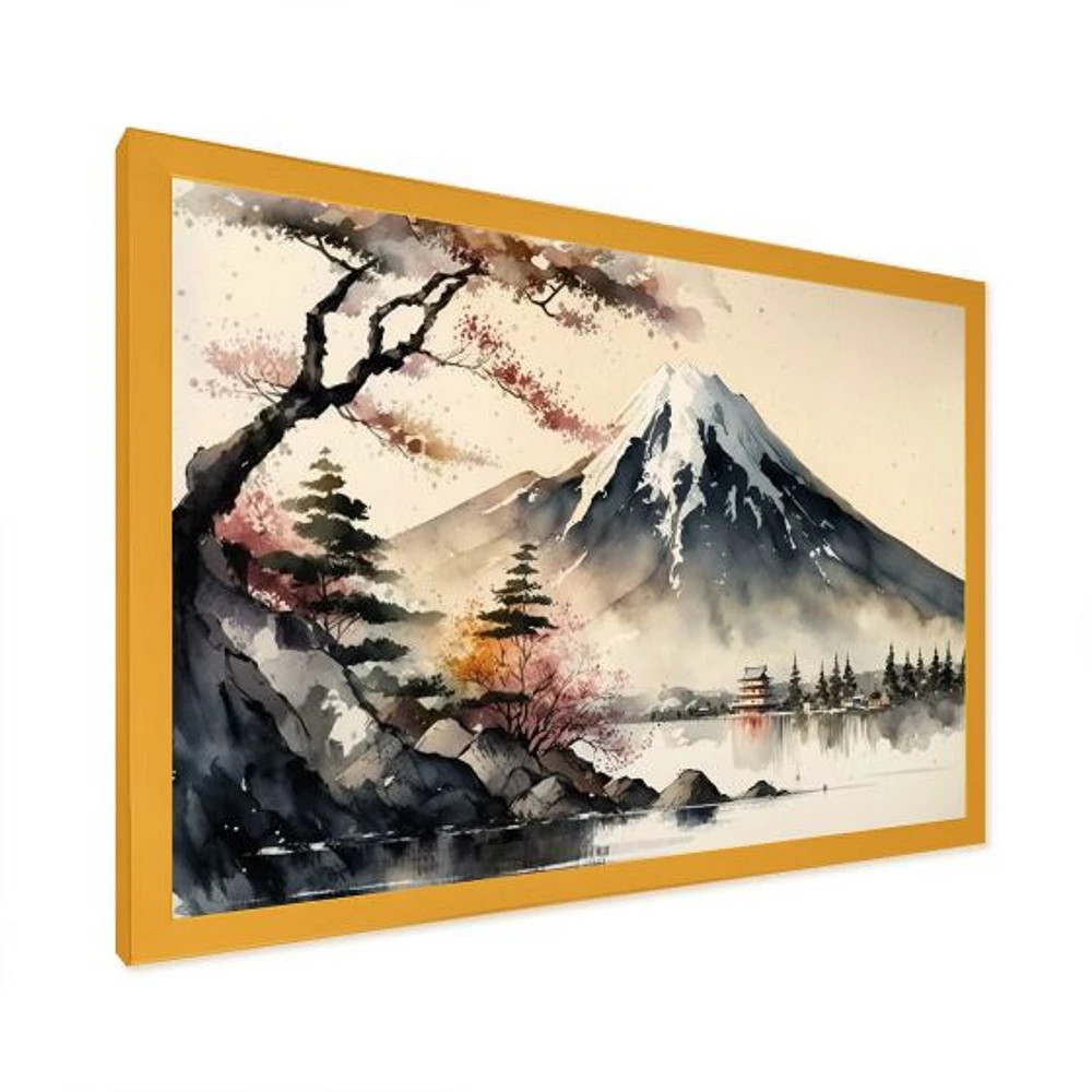 Japanese Landscape Watercolor Wall Art