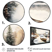 Winter Scene With Canoe Wall Art