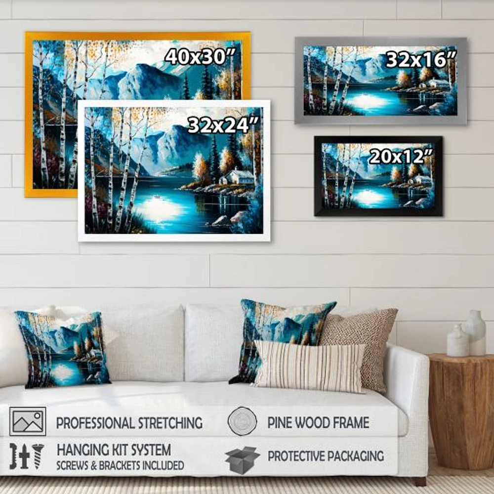 Cabin By A Lake Fall Wall Art