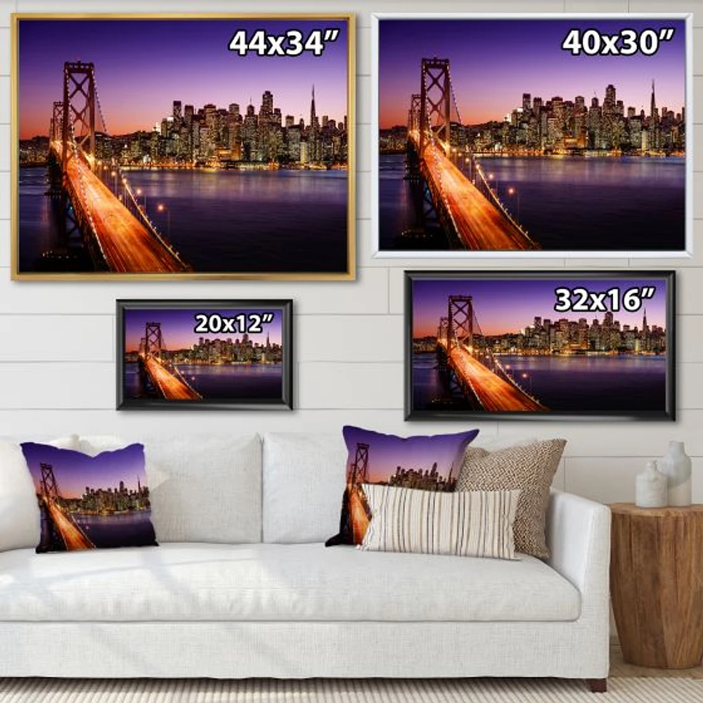 San Francisco skyline and Bay Bridge  Canvas Wall Art