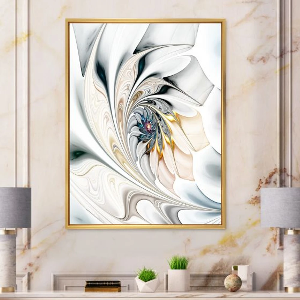 White Stained Glass  Wall Art Canvas