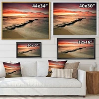 Wonderful Sunrise on Black Ocean  Wall Art