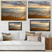 Bright Cloudy Sunset Calm Ocean  Art Canvas