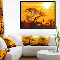 Orange Glow of African Sunset  Wall Art