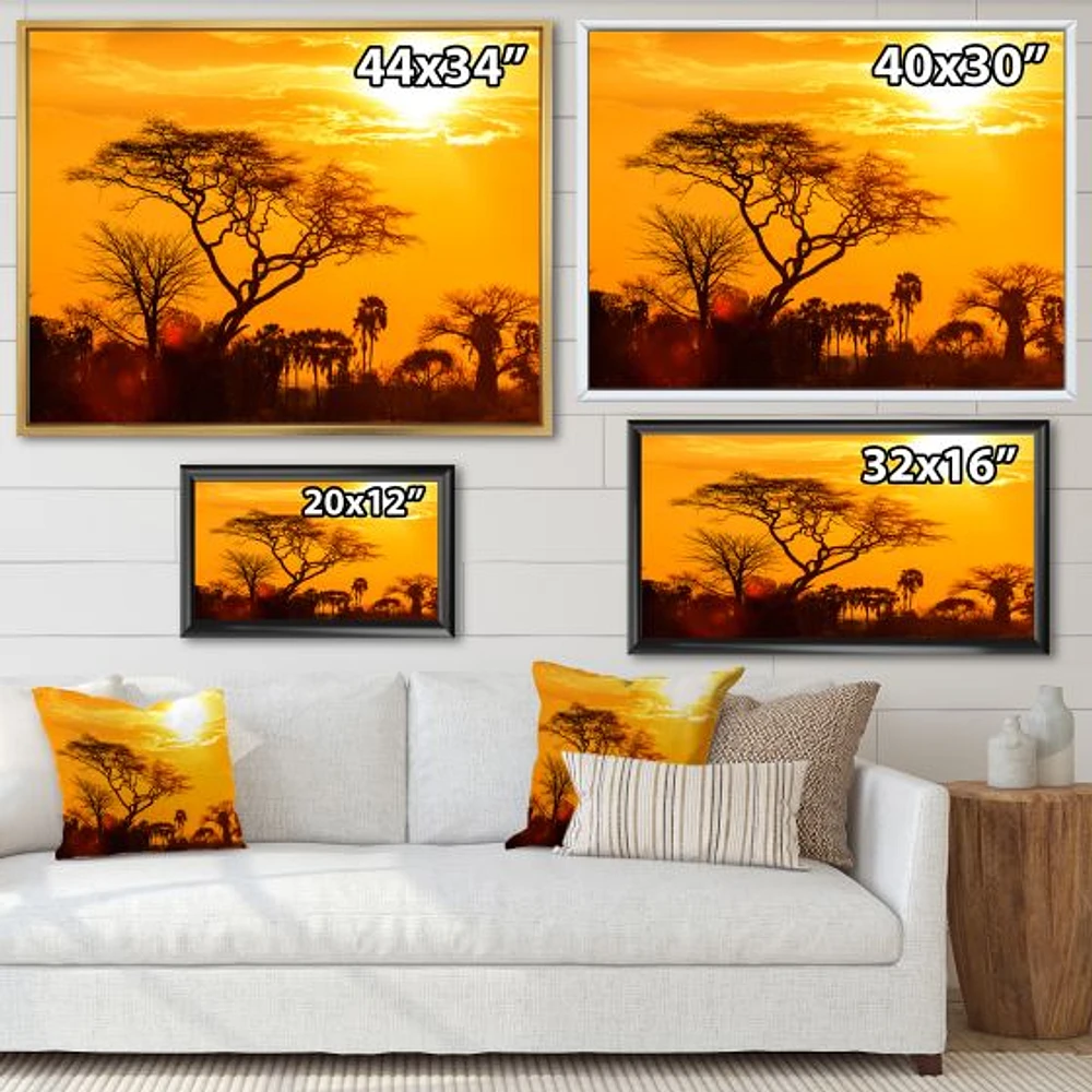 Orange Glow of African Sunset  Wall Art