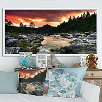 Rocky Mountain River at Sunset  Wall Art