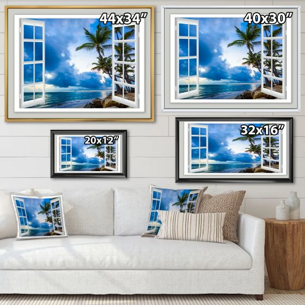 Window Open to Cloudy Blue Sky  Wall Art