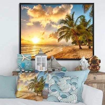 Gorgeous Beach of Island Barbados  Canvas Wall Art Print