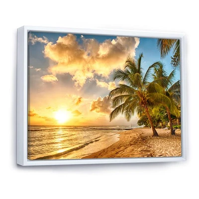 Gorgeous Beach of Island Barbados  Canvas Wall Art Print