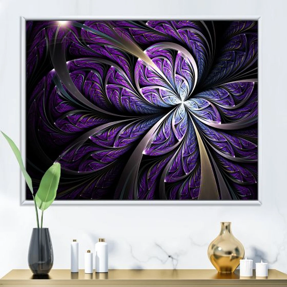 Toile  imprimée « Glittering Purple Fractal Flower »