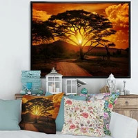 African Sunset with Lonely Tree  Wall Art