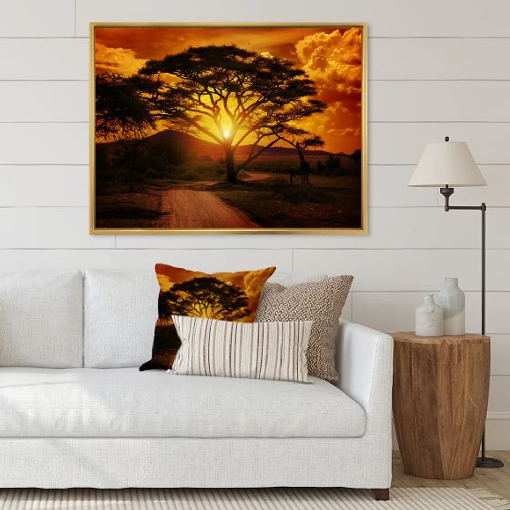 African Sunset with Lonely Tree  Wall Art