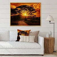 African Sunset with Lonely Tree  Wall Art