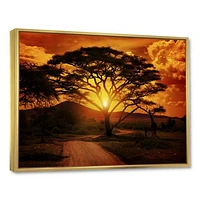 African Sunset with Lonely Tree  Wall Art