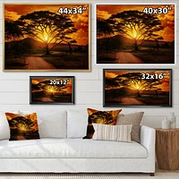 African Sunset with Lonely Tree  Wall Art