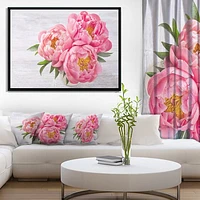 Bunch of Peony Flowers Vase  Wall Art