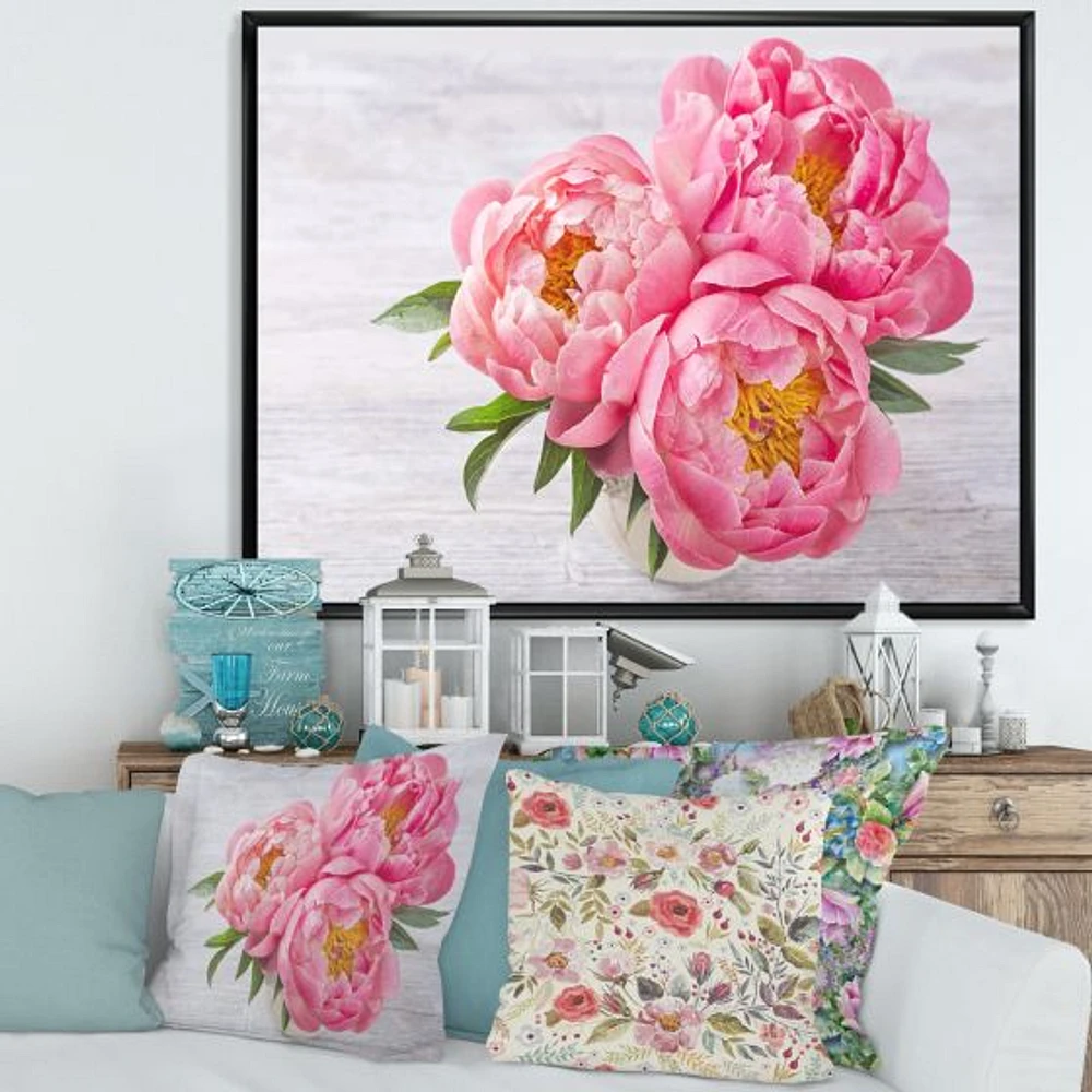 Toile « Bunch of Peony Flowers Vase