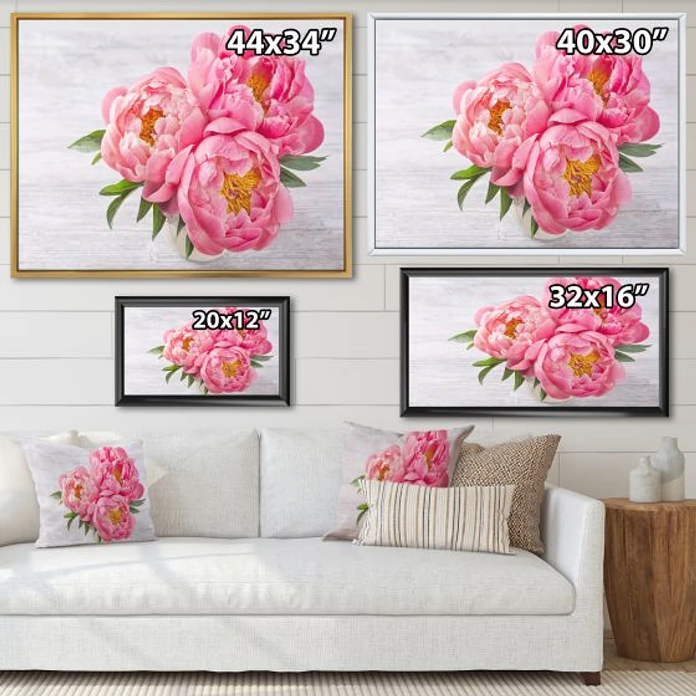 Bunch of Peony Flowers Vase  Wall Art