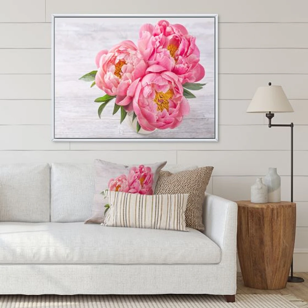 Bunch of Peony Flowers Vase  Wall Art