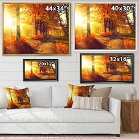 Autumnal Trees Sunrays Wall Art