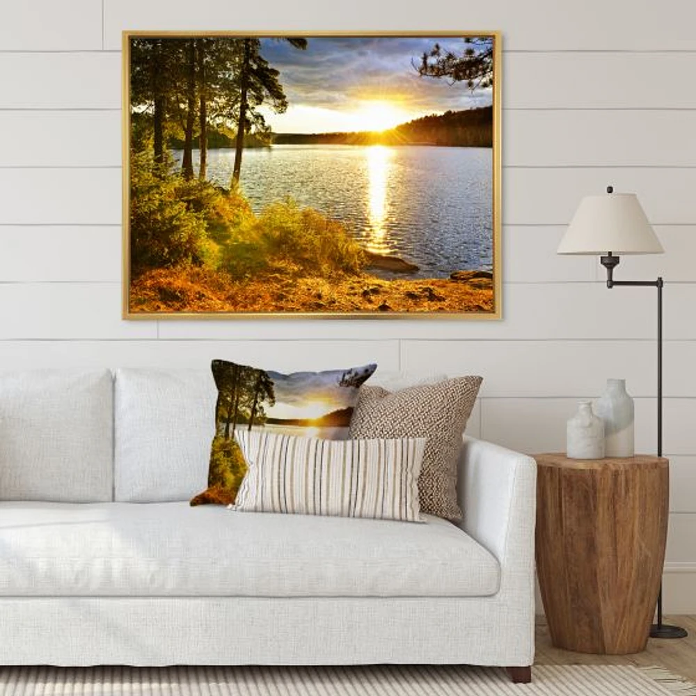 Toile imprimée « Beautiful View of Sunset over Lake