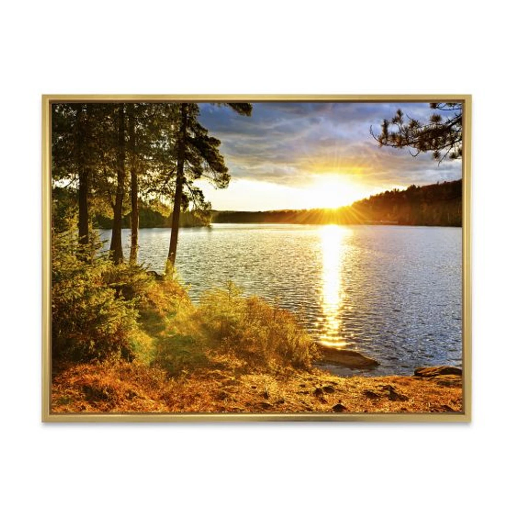 Toile imprimée « Beautiful View of Sunset over Lake