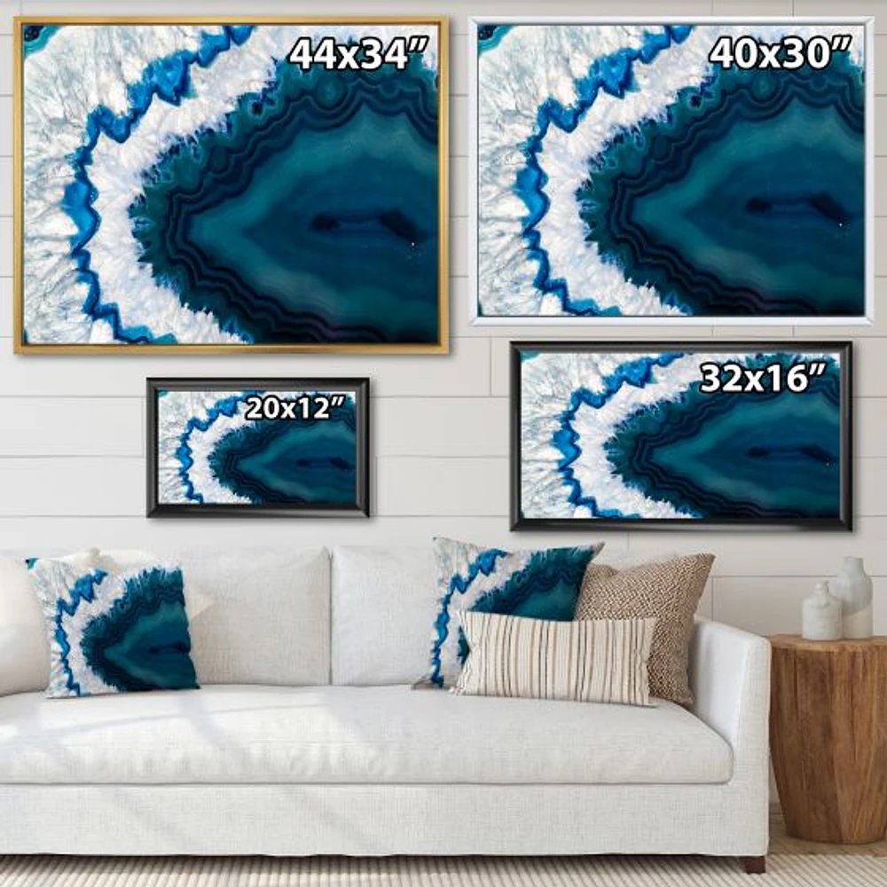 Blue Brazilian Geode Canvas Wall Art Print