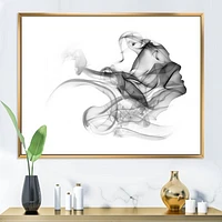 Woman and Smoke Double Exposure  Canvas Wall Art