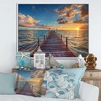 Toile « Brilliant Sunrise over Sea Pier