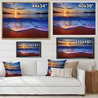 Blue Waves on Sandy Beach Wall Art