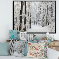 Toile « Dense Winter Forest and Lane