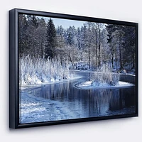 Winter Lake Deep Forest  Wall Art