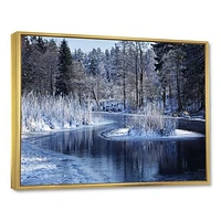 Winter Lake Deep Forest  Wall Art