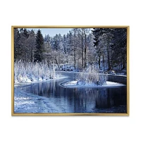 Winter Lake Deep Forest  Wall Art