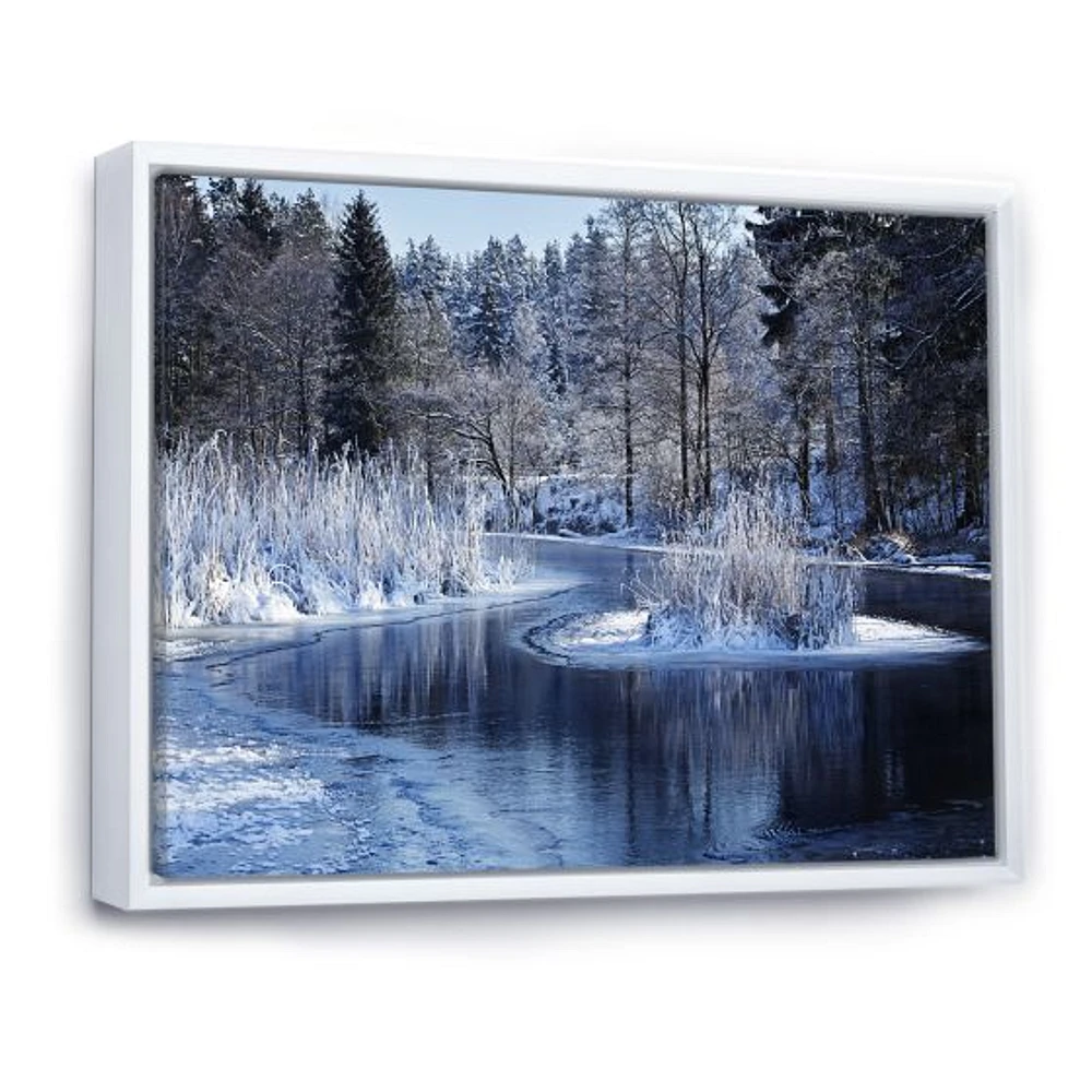 Winter Lake Deep Forest  Wall Art