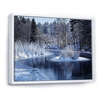 Winter Lake Deep Forest  Wall Art