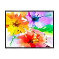 Bunch of Colorful Flowers Sketch  Wall Art