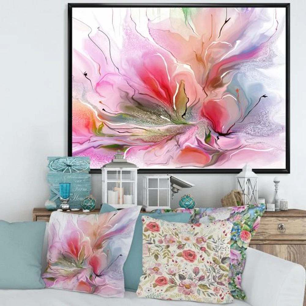 Lovely Painted Floral Design  Wall Art