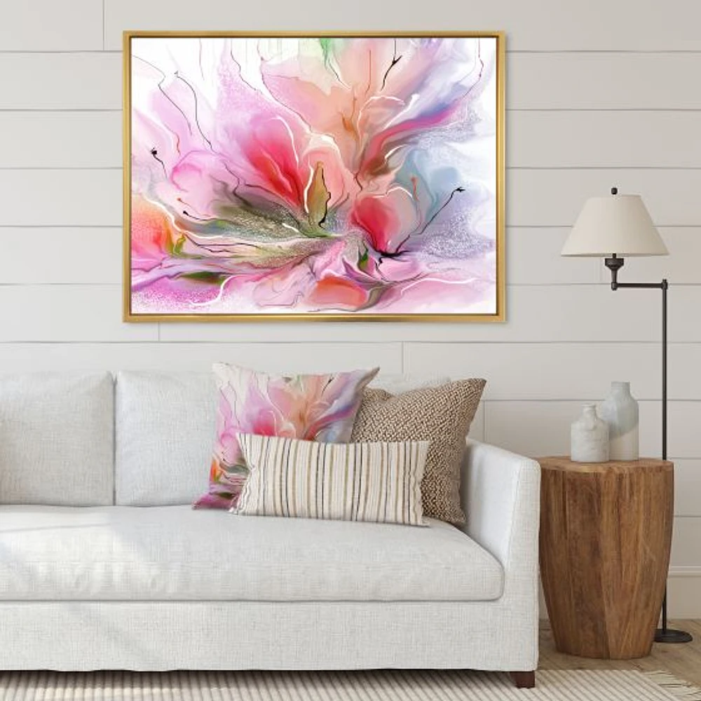 Lovely Painted Floral Design  Wall Art