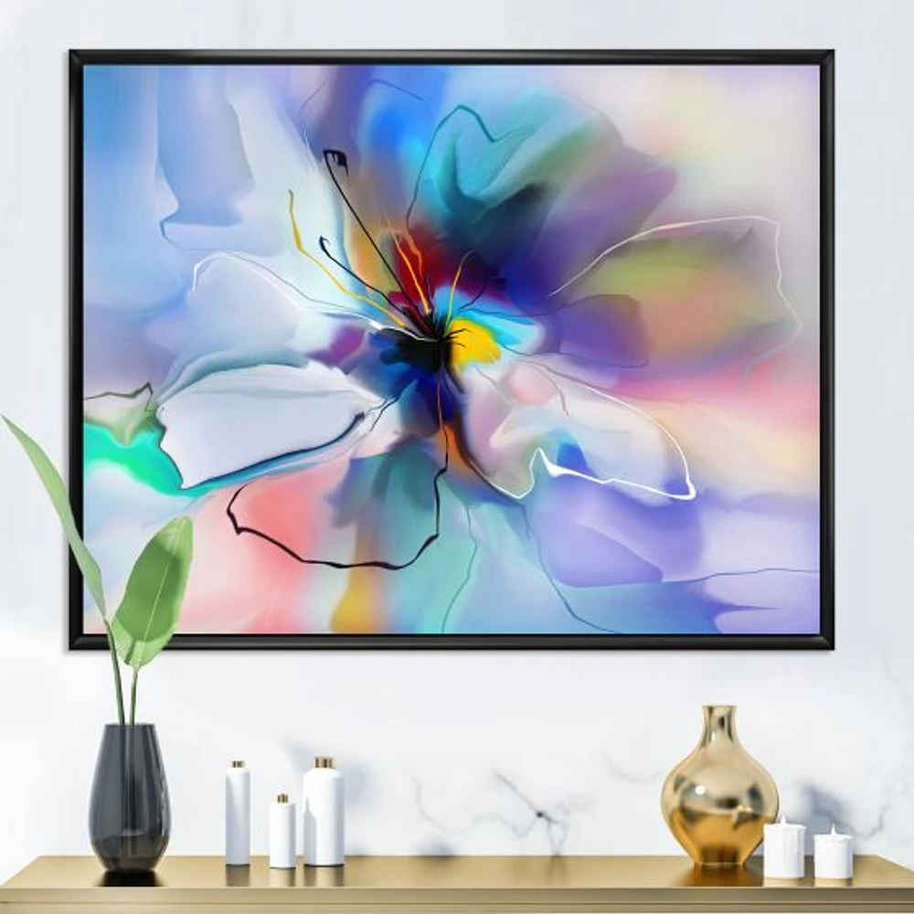 Abstract Creative Blue Flower Wall Art