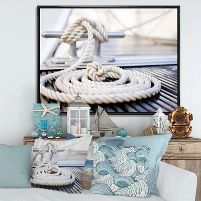 White Nautical Mooring Rope  Wall Art
